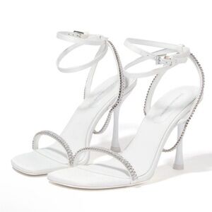 JONATHAN SIMKHAI Luxon Crystal Strap Harness Sandals High Heels Size 37